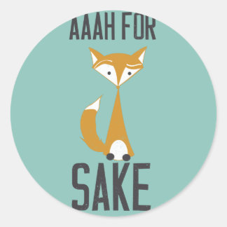 Sticker Rond Aaaah, pour l'amour du renard !