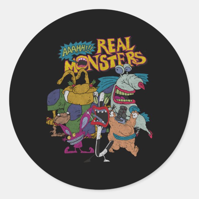Sticker Rond Aaahh Real Monstres Tous les caractères (Devant)