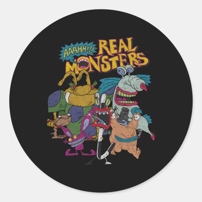 Sticker Rond Aaahh Real Monstres Tous les caractères (Devant)