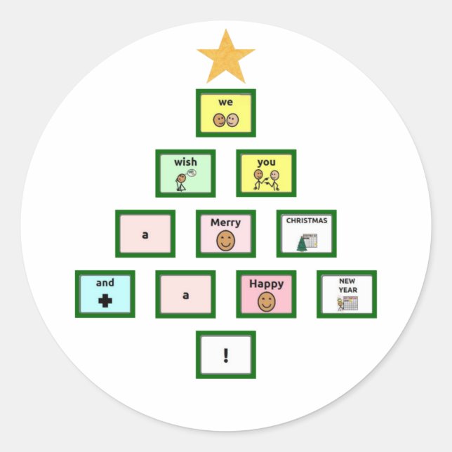 Sticker Rond AAC Nous vous souhaitons un joyeux Noël (Devant)