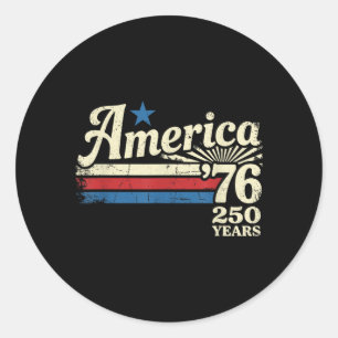 Sticker Rond Aamerica 76 Rétro 250 Ans 1776 2026 250ème