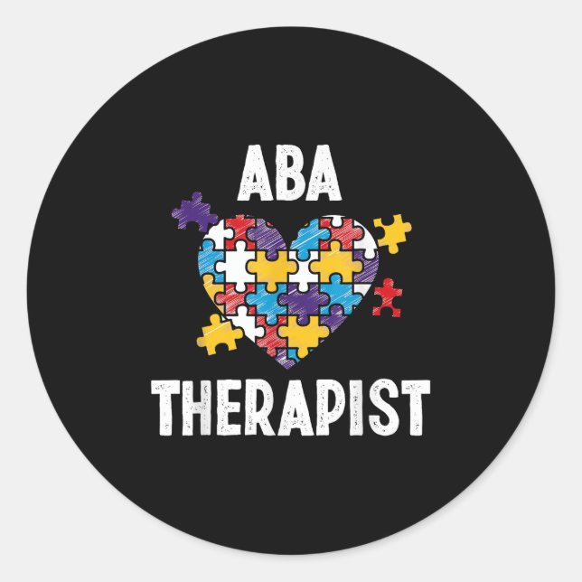 Sticker Rond Aba Thérapiste Formation Comportement Analyste Aut (Devant)