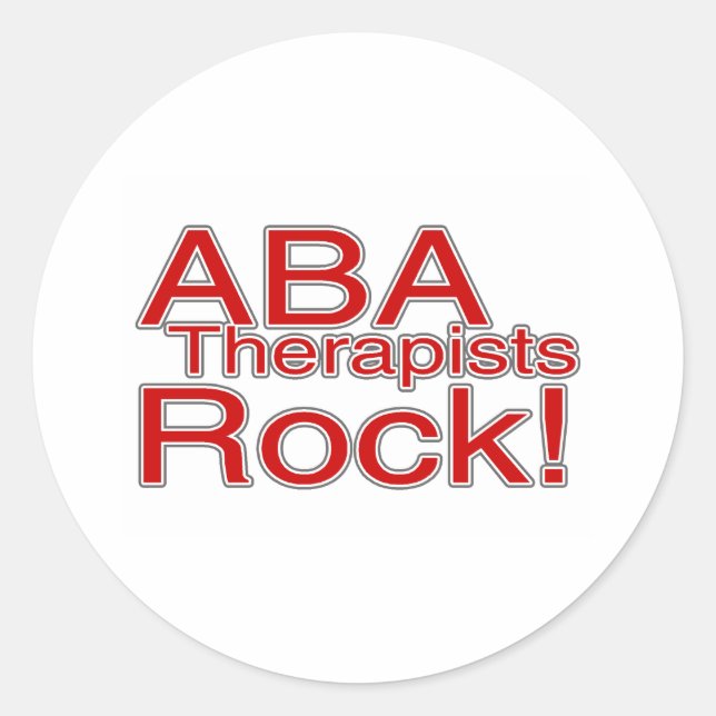 Sticker Rond ABA Therapists Rock (Rouge) (Devant)