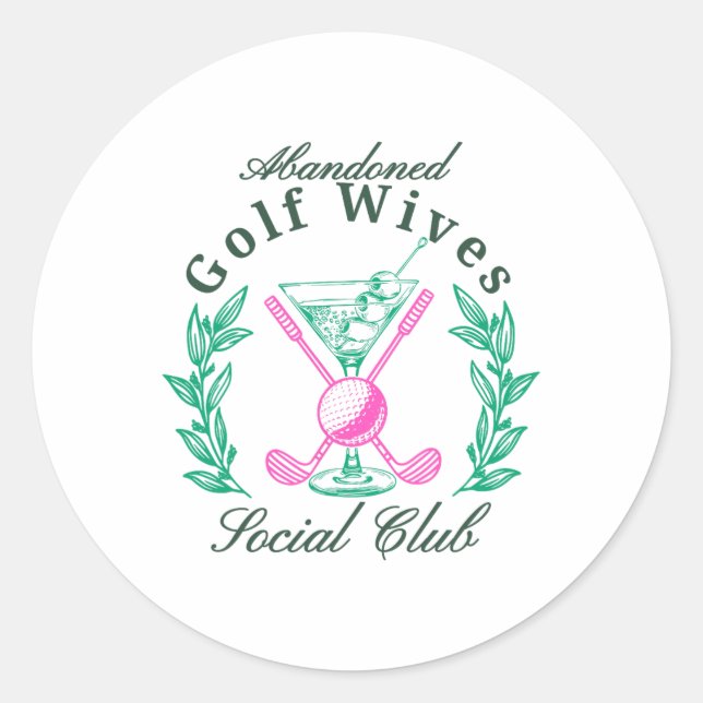 Sticker Rond Abandon Golf Wives Social Club (Devant)
