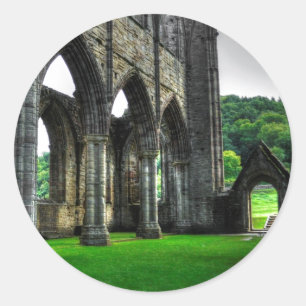 Sticker Rond Abbaye de Tintern, Monastère cistercien, Pays de G