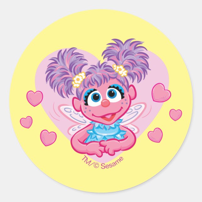 Sticker Rond Abby Cadabby Cœurs de la Saint-Valentin Graphique (Devant)