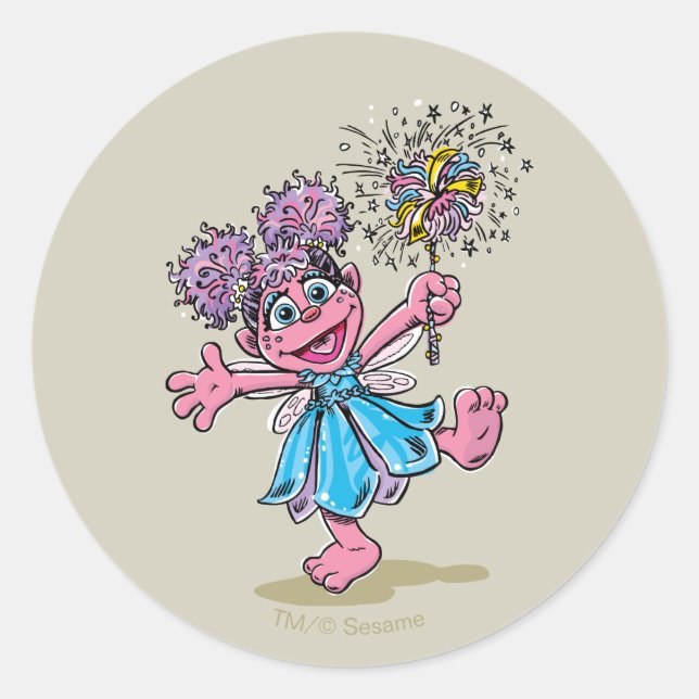 Sticker Rond Abby Cadabby Retro Art (Devant)