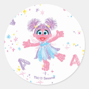 Sticker Rond Abby Cadabby Sparkle Motif