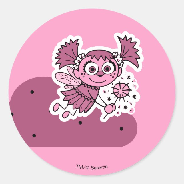Sticker Rond Abby Doodley Cloud Motif (Devant)