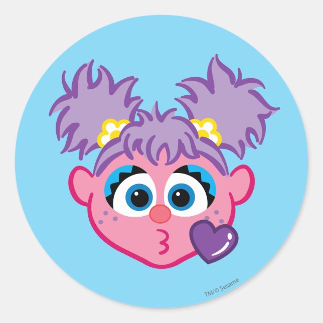 Sticker Rond Abby Visage Envoyant un Bisou (Devant)