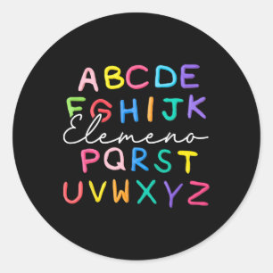 Sticker Rond Abc Elemeno jardin d'enfants Enseignant Garçon fil