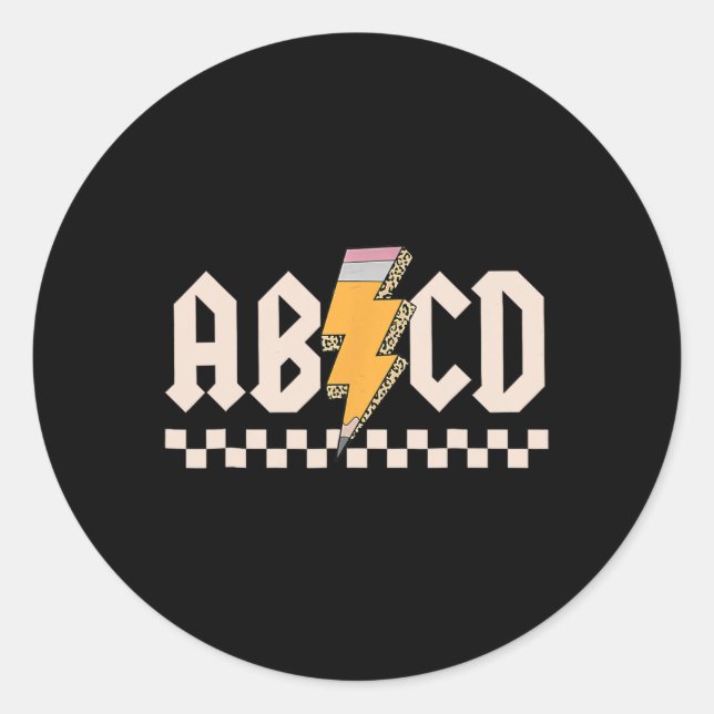 Sticker Rond Abcd Ck En Cl Premier Jour Ck À L'École Enseignant (Devant)