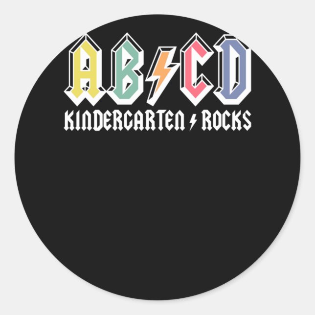 Sticker Rond Abcd Kindergarten Rocks (Devant)