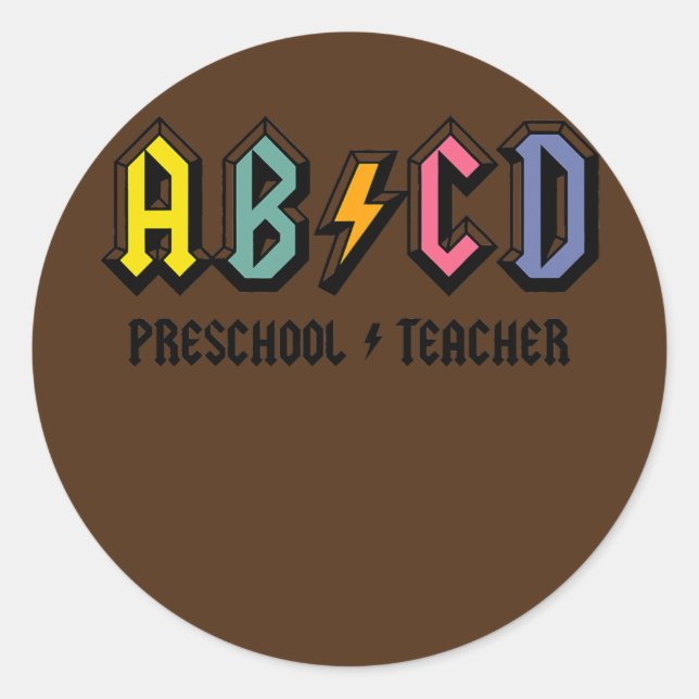 Sticker Rond ABCD school Rocks Préscolaire Vie de l'enseignant (Devant)