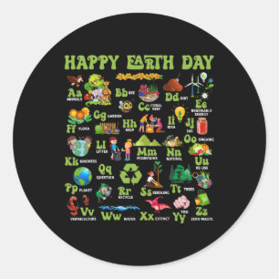 Sticker Rond Abcs De Jour des terres Enseignant Sauver Notre Pl