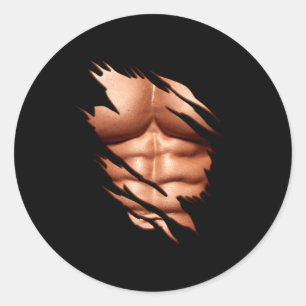 Sticker Rond Abdominaux Déchirés Clic Drôle
