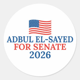 Sticker Rond Abdul El-Sayed au Sénat Michigan Élection 2026