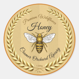 Sticker Rond Abee et Garland Amber Honey