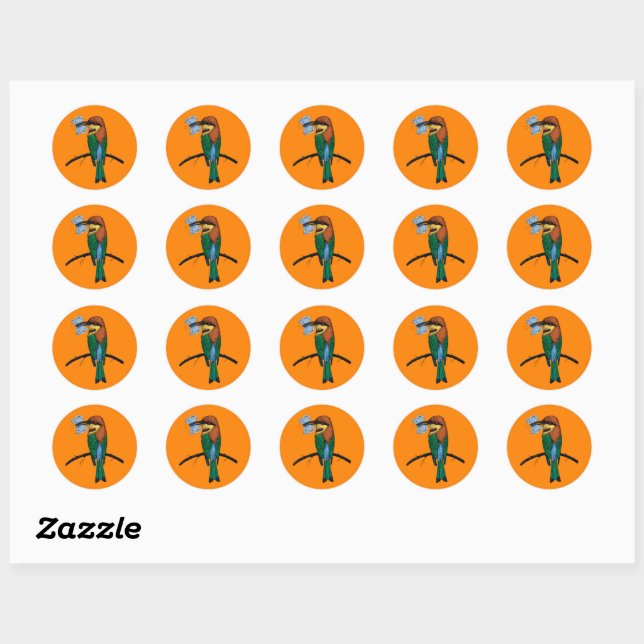 Sticker Rond Abeille (Feuille)