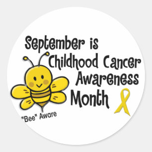 Sticker Rond Abeille 1,3 de mois de conscience de Cancer