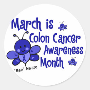Sticker Rond Abeille 1,3 de mois de conscience de cancer du