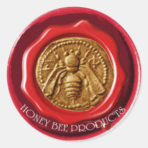 STICKER ROND ABEILLE À MIEL / APICULTEUR APICULTURE SCEAU DE CI
