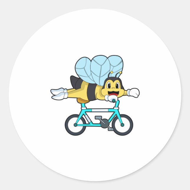 Sticker Rond Abeille à vélo (Devant)