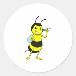 Sticker Rond Abeille aux fléchettes avec tarte
