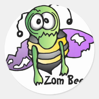 Sticker Rond Abeille bee bees autocollantes zombi