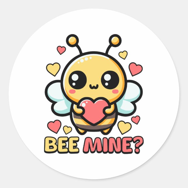 Sticker Rond Abeille ! Caricature de la petite bosse Be Pun (Devant)