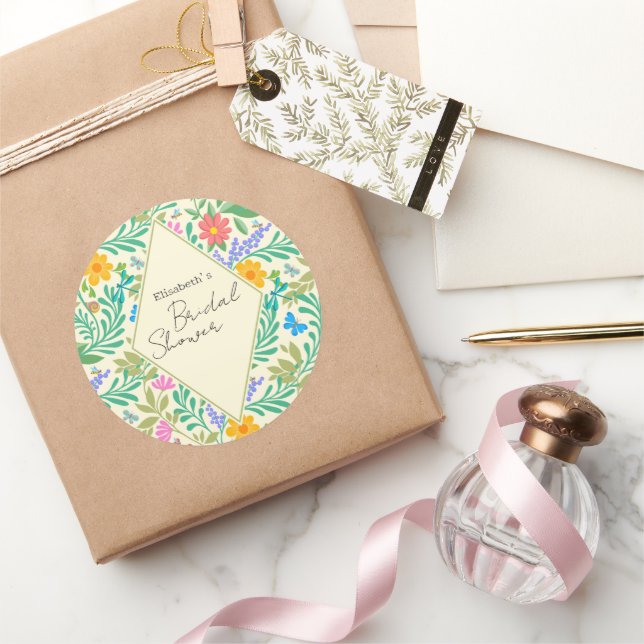 Sticker Rond Abeille de miel, coccinelle, papillon, libellule & (Cadeaux)