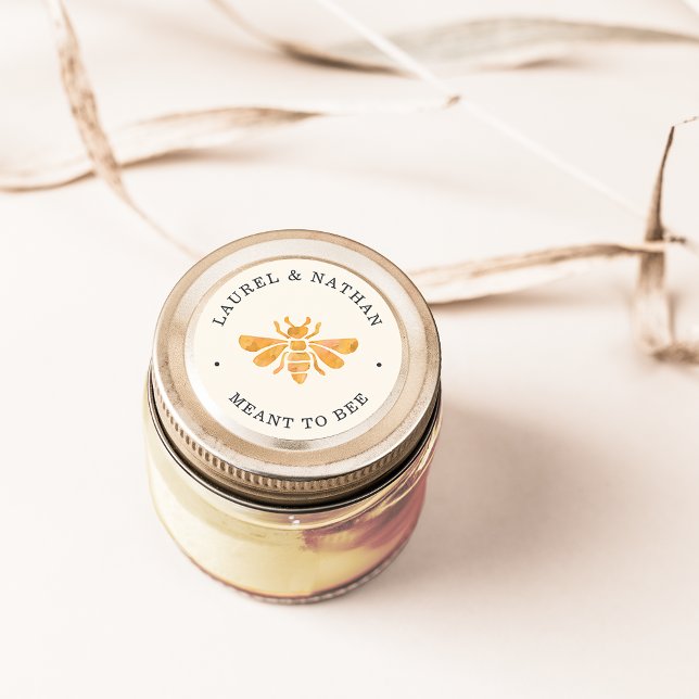 Sticker Rond Abeille d'or "signifié pour être" Faveur de mariag (Créateur téléchargé)