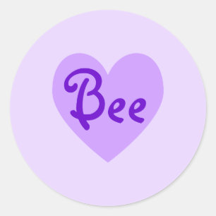 Sticker Rond Abeille en violet