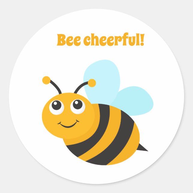 Sticker Rond Abeille joyeuse (Devant)