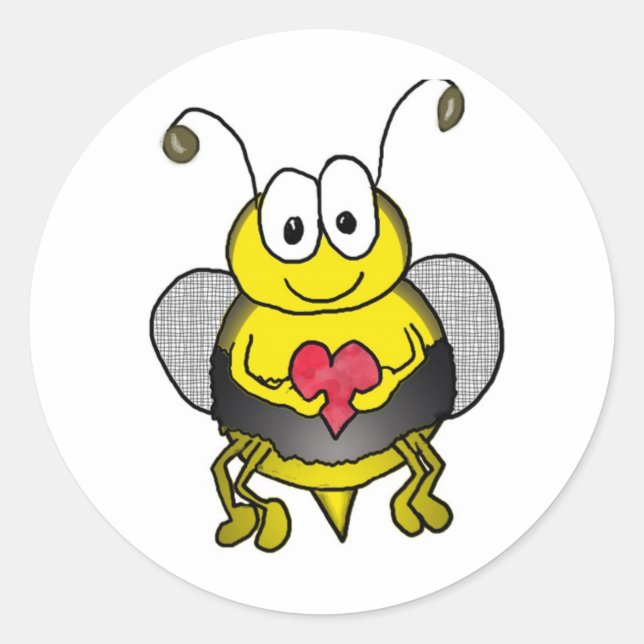 Sticker Rond Abeille lunaire (Devant)