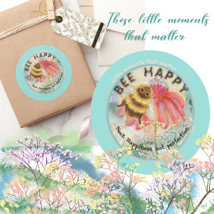 Sticker Rond Abeille mignonne