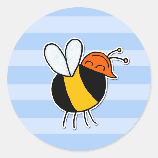 Sticker Rond abeille ouvrière - constructeur (Devant)
