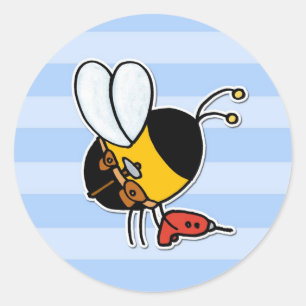 Sticker Rond abeille ouvrière - handyman