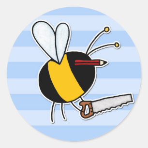 Sticker Rond abeille ouvrière - menuisier