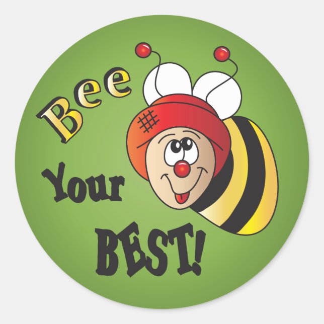 Sticker Rond Abeille ton meilleur (Devant)
