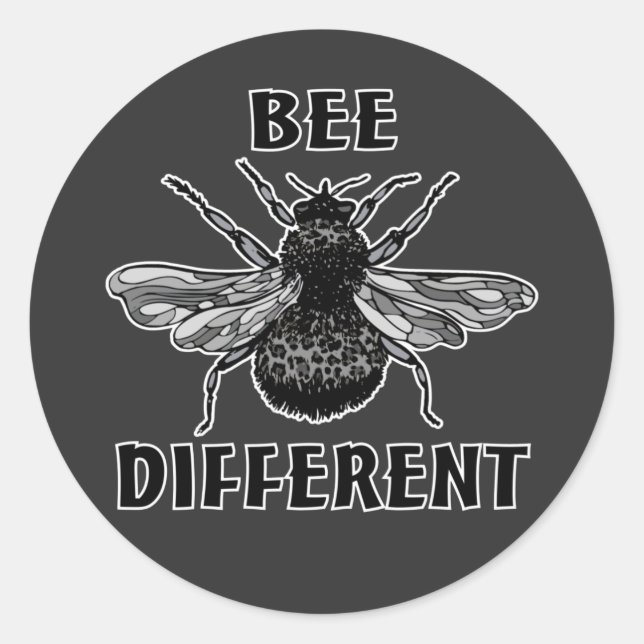 Sticker Rond Abeilles Abeilles Différents Séjour bizarre et uni (Devant)
