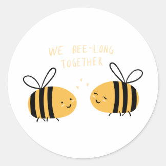 Sticker Rond abeilles buzz miel amour nous sommes longtemps ens