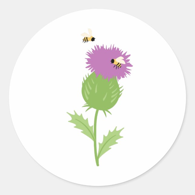 Sticker Rond Abeilles de chardon (Devant)
