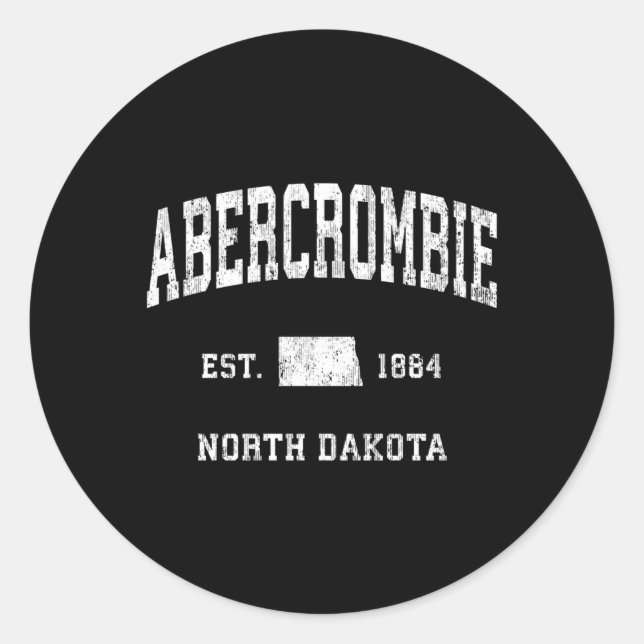 Sticker Rond Abercrombie Dakota Du Nord Et Sports Athlétiques (Devant)