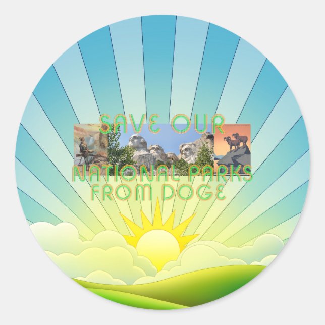 Sticker Rond ABH sauve les parcs nationaux de Doge (Devant)