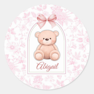 Sticker Rond Abigail Conception personnalisée d'ours en peluc
