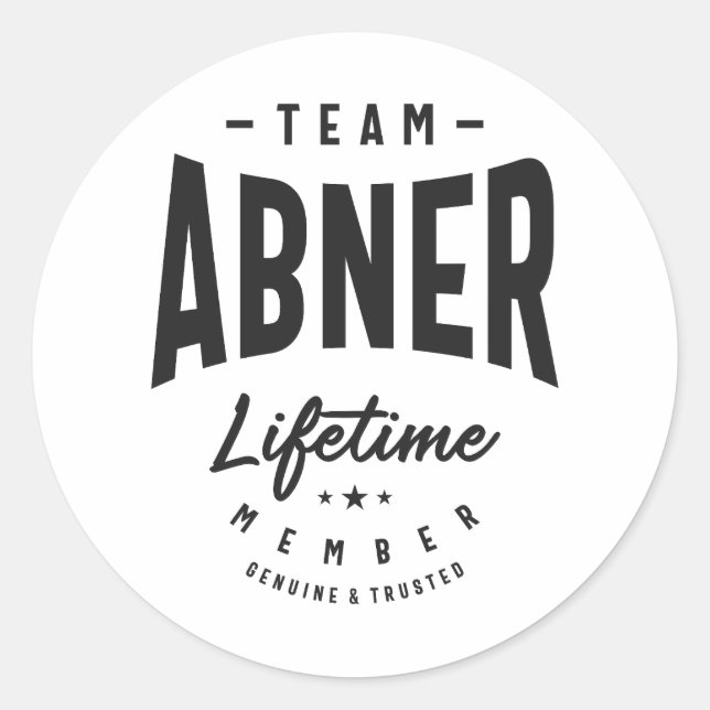 Sticker Rond Abner Membre à vie Nom personnalisé Abner (Devant)