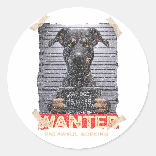 Sticker Rond Aboiements Illégaux : L'avertissement Sévère du Do (Devant)