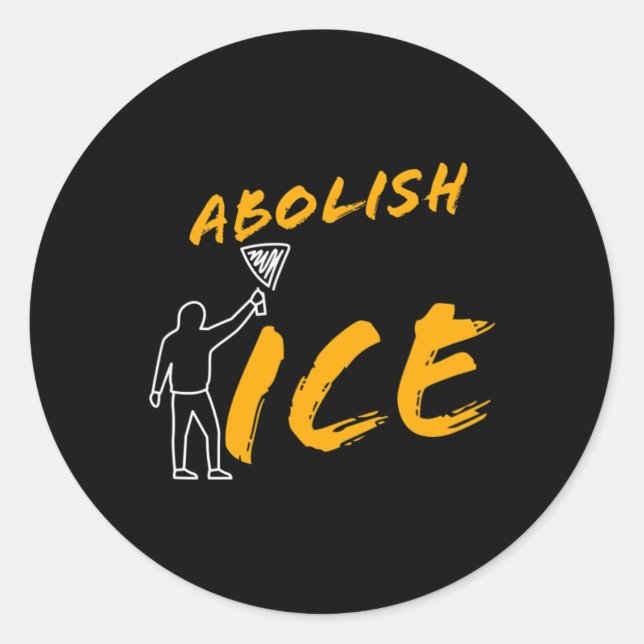 Sticker Rond Abolir La Manifestation Sur La Glace Et Résister À (Devant)