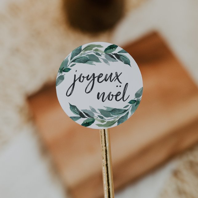 Sticker Rond Abondance en hiver | Joyeux Noel (Créateur téléchargé)